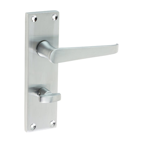 This is an image of Timco - Victorian Straight Bathroom Handles - Satin Chrome 152 x 43 (1 Pairs Blister Pack) 200639