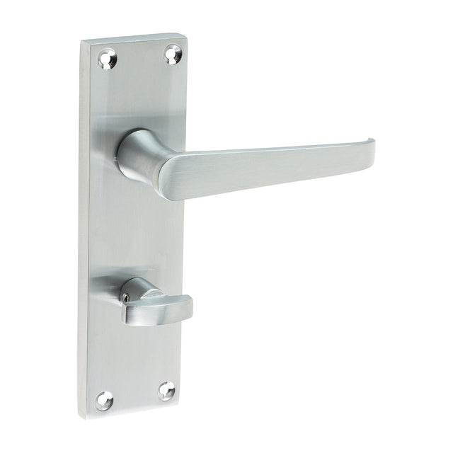 This is an image of Timco - Victorian Straight Bathroom Handles - Satin Chrome 152 x 43 (1 Pairs Blister Pack) 200639