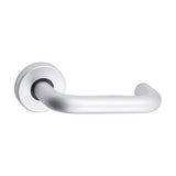 This is an image of Timco - Contractors Lever On Rose Set - Satin Anodised Aluminium 52mm (2 Pieces Box) 200666