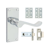 This is an image of Timco - Victorian Scroll Latch Door Pack - Satin Chrome Mixed (1 Each Blister Pack) 200723