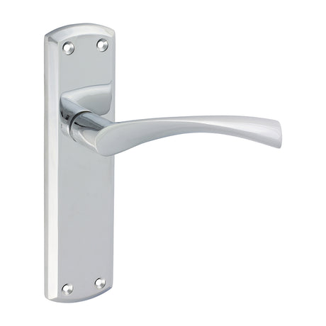 This is an image of Timco - Zeta Latch Handles - Polished Chrome 175 x 45 (1 Pairs Blister Pack) 200757
