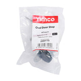 This is an image of Timco - Oval Door Stop - Satin Chrome 47mm (1 Each Bag) 200775
