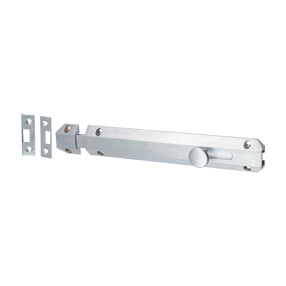 This is an image of Timco - Architectural Flat Section Bolt - Satin Chrome 210 x 35mm (1 Each TIMpac) 200946P