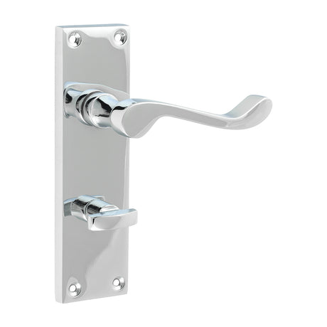 This is an image of Timco - Victorian Scroll Bathroom Handles - Polished Chrome 152 x 42 (1 Pairs Blister Pack) 200962