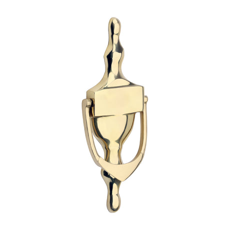 This is an image of Timco - Urn Pattern Door Knocker - Polished Brass 166 x 60 (1 Each TIMbag) 200968P