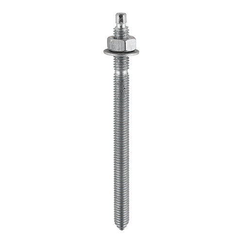 This is an image of Timco - Chemical Anchor Threaded Studs, Nuts & Washers - Hot Dipped Galvanised M20 x 260mm (4 PCS Box) PCS20270CSG