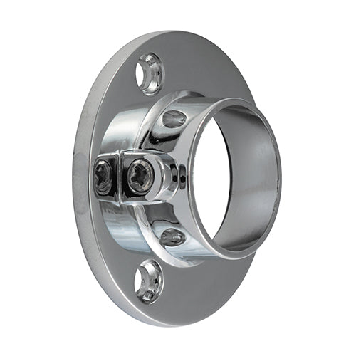 This is an image of Timco - Locking End Sockets - For Round Tube - Polished Chrome 25mm (2 Pieces TIMpac) 204005P