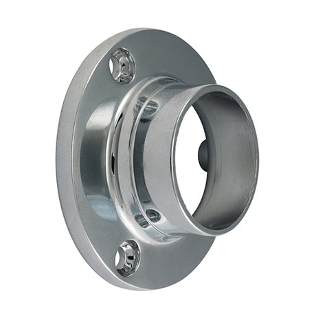This is an image of Timco - End Sockets - For Round Tube - Polished Chrome 25mm (2 Pieces TIMpac) 204025P