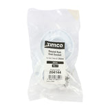 This is an image of Timco - End Socket - For Round Tube - White 25mm (2 Pieces Bag) 204144