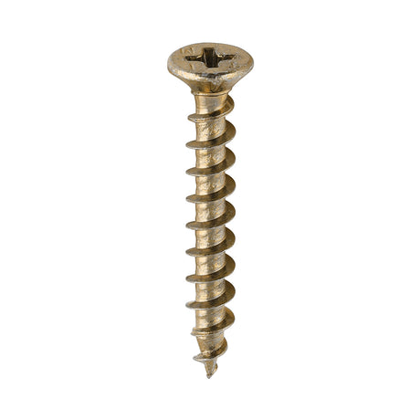 This is an image of Timco - Window Fabrication Screws - Countersunk with Ribs - PH - Single Thread - Gimlet Point - Yellow 4.3 x 30mm - (1000 PCS Box) 205Y