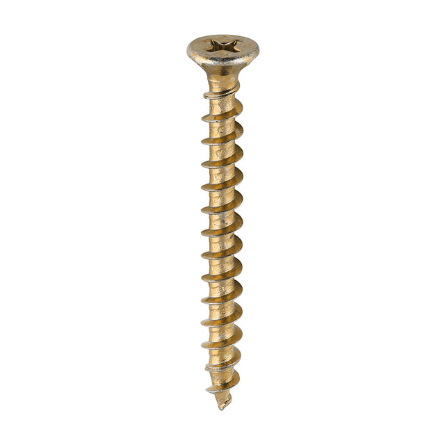 This is an image of Timco - Window Fabrication Screws - Countersunk with Ribs - PH - Single Thread - Gimlet Point - Yellow 4.3 x 40mm - (1000 PCS Box) 206Y
