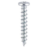 This is an image of Timco - Window Fabrication Screws - Friction Stay - Shallow Pan with Serrations - PH - Single Thread - Gimlet Point - Zinc 4.8 x 20mm - (1000 PCS Box) 216Z