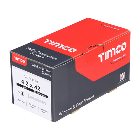 This is an image of Timco - Cill Screws - Bugle - PH - Self-Tapping Thread - Self-Drilling Point - Zinc 4.2 x 42mm - (500 PCS Box) 224Z