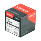 This is an image of Timco - Round Cable Clips - White To fit 9.0mm - (100 PCS Box) 225222