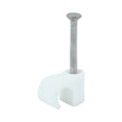 This is an image of Timco - Round Cable Clips - White To fit 6.0mm - (100 PCS Box) 225951