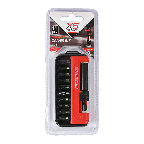 This is an image of Timco - Impact Driver Bit Set 11pcs (11 Pieces Blister Pack) 228447