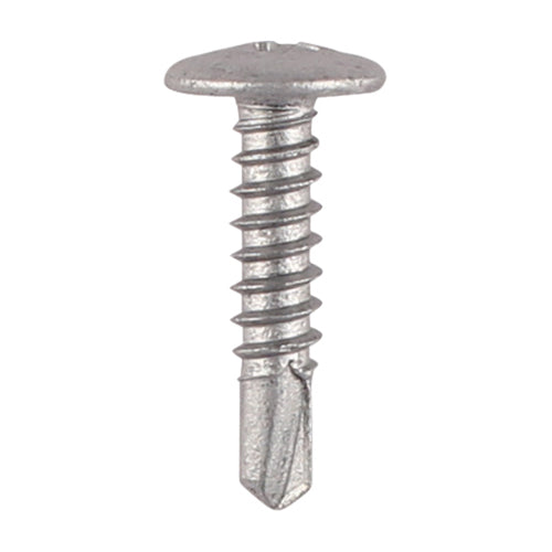 This is an image of Timco - Metal Construction Sheet & Framing Screws - PH - Low Profile Wafer - Exterior - Silver Organic 4.8 x 22mm - (200 PCS Box) 22LPW