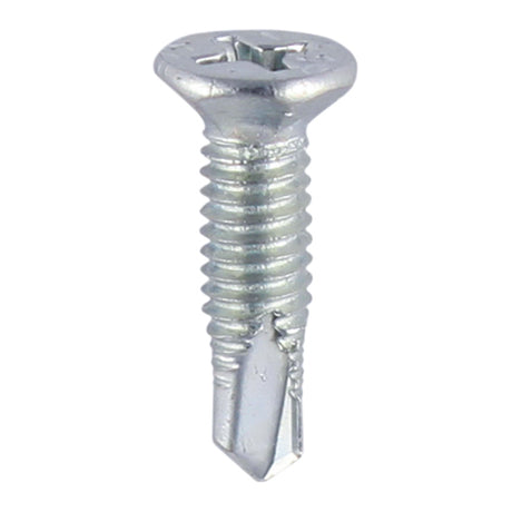 This is an image of Timco - Window Fabrication Screws - Countersunk Facet - PH - Metric Thread - Self-Drilling Point - Zinc M4 x 13mm - (1000 PCS Box) 230Z