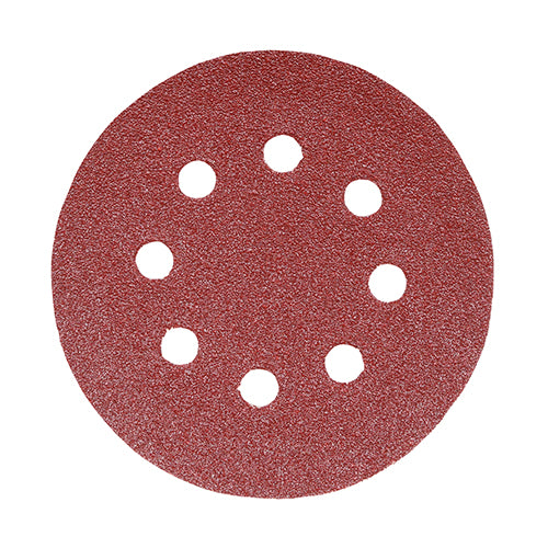 This is an image of Timco - Random Orbital Sanding Discs - 60 Grit - Red 125mm (5 Pieces Pack) 231019