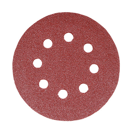 This is an image of Timco - Random Orbital Sanding Discs - 60 Grit - Red 125mm (5 Pieces Pack) 231019