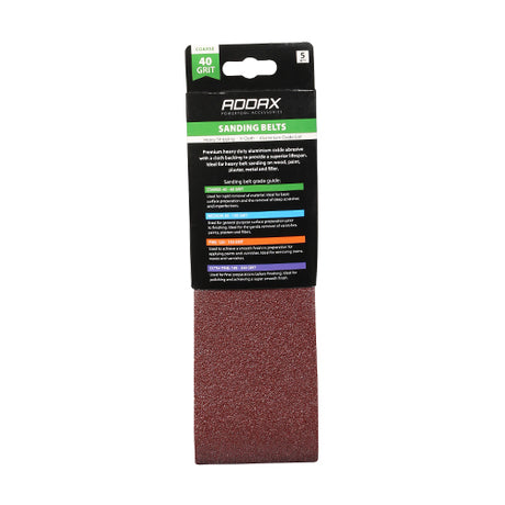 This is an image of Timco - Sanding Belts - 40 Grit - Red 75 x 533mm (5 Pieces Pack) 231069