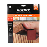 This is an image of Timco - Sanding Sheets - 120 Grit - Red 230 x 280mm (5 Pieces Pack) 231191
