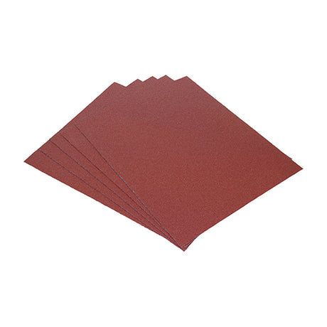 This is an image of Timco - Sanding Sheets - 180 Grit - Red 230 x 280mm (5 Pieces Pack) 231505