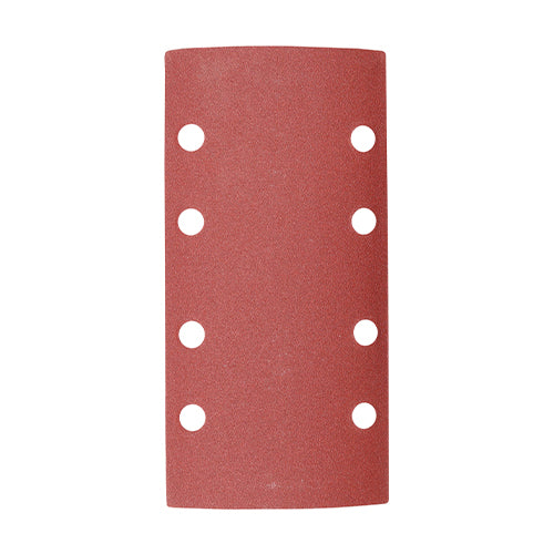This is an image of Timco - 1/3 Sanding Sheets - 180 Grit - Red - Punched 93 x 185mm (5 Pieces Pack) 231666