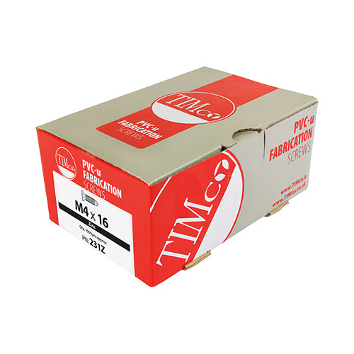 This is an image of Timco - Window Fabrication Screws - Countersunk Facet - PH - Metric Thread - Self-Drilling Point - Zinc M4 x 19mm - (1000 PCS Box) 232Z