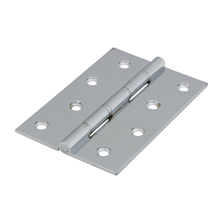 This is an image of Timco - Double Steel Washered Butt Hinge - Solid Brass - Polished Chrome 102 x 67 (1 Pairs TIMbag) 234129P