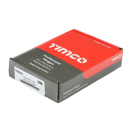 This is an image of Timco - Parliament Hinge (488) - Solid Brass - Satin Chrome 102 x 150 (1 Pairs Box) 234222