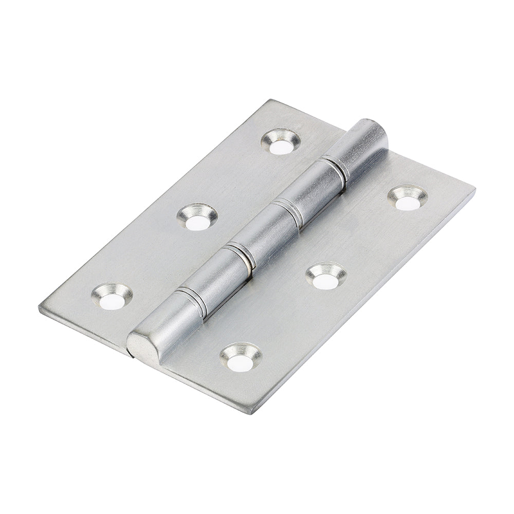 This is an image of Timco - Double Steel Washered Butt Hinge - Solid Brass - Satin Chrome 76 x 50 (1 Pairs TIMpac) 234426P