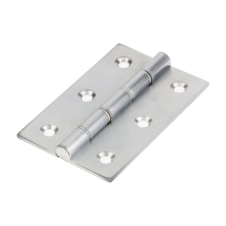 This is an image of Timco - Double Steel Washered Butt Hinge - Solid Brass - Satin Chrome 76 x 50 (1 Pairs Bag) 234426