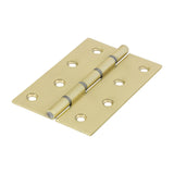 This is an image of Timco - Double Steel Washered Butt Hinge - Solid Brass - Polished Brass 102 x 67 (1 Pairs TIMbag) 234898P