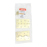 This is an image of Timco - Double Steel Washered Butt Hinge - Solid Brass - Polished Brass 102 x 67 (1 Pairs Bag) 234898