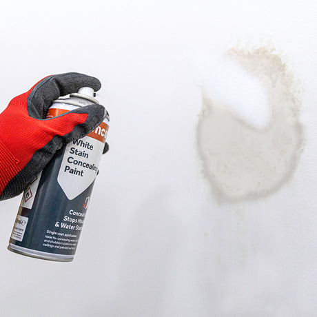This is an image of Timco - White Stain Concealing Paint 400ml (1 Each Can) PCS237001