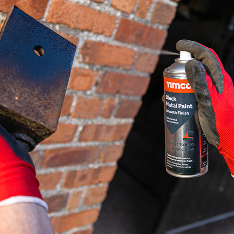 This is an image of Timco - Black Metal Paint - Smooth Finish 380ml (1 Each Can) PCS237006