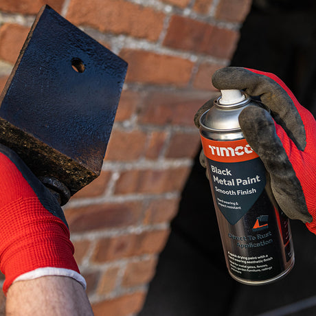 This is an image of Timco - Black Metal Paint - Smooth Finish 380ml (1 Each Can) PCS237006
