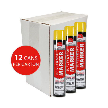 This is an image of Timco - Survey & Spot Marker - Yellow 750ml (1 Each Can) PCS237025
