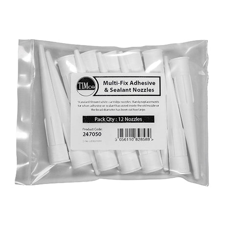This is an image of Timco - Adhesive & Sealant Nozzles To fit 290/300ml (12 PCS Bag) PCS247050