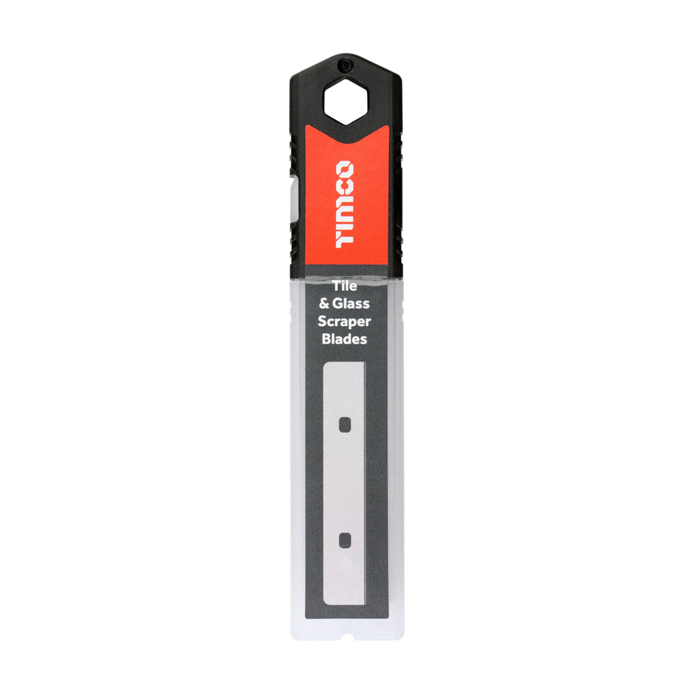 This is an image of Timco - Tile & Glass Scraper Blades 100mm (10 Pieces Backing Card) 253408