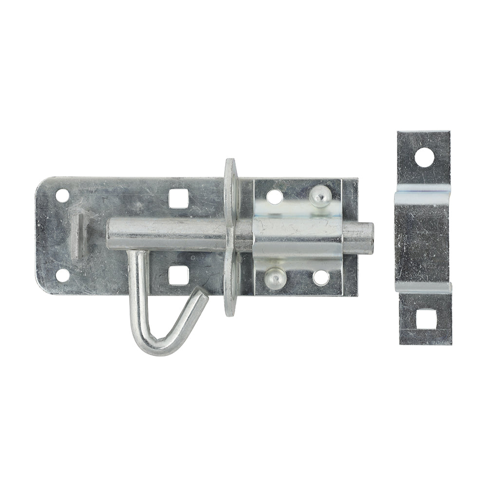 This is an image of Timco - Brenton Padbolt Elongated Keep - Zinc 4" (1 Each Bag) 282004
