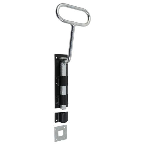 This is an image of Timco - Bow Handle Bolt - Black 12" (1 Each TIMbag) 287665