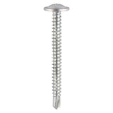 This is an image of Timco - Baypole Screws - Wafer Flange - PH - Self-Drilling Point - Zinc 4.8 x 40mm - (200 PCS Box) 289Z