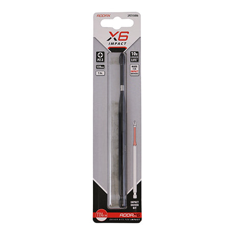 This is an image of Timco - Impact Driver Bits - PZ No.2 x 150 (1 Each Blister Pack) 2PZ150X6