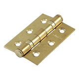 This is an image of Timco - Grade 7 Fire Door Hinges - Electro Brass 76 x 50 x 2.0 (1 Pairs Box) 334101