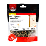 This is an image of Timco - Solo Woodscrews - PZ - Double Countersunk - Yellow 3.5 x 15mm - (750 PCS TIMbag) 35015CHYB