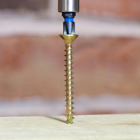 This is an image of Timco - C2 Strong-Fix Screws - PZ - Double Countersunk - Sharp Point - Yellow 3.5 x 16mm - (200 PCS Box) 35016C2