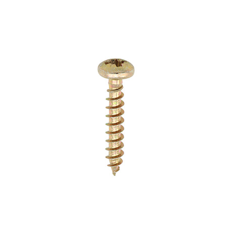 This is an image of Timco - Classic Multi-Purpose Screws - PZ - Pan Head - Yellow 3.5 x 16mm - (200 PCS Box) 35016CLAP