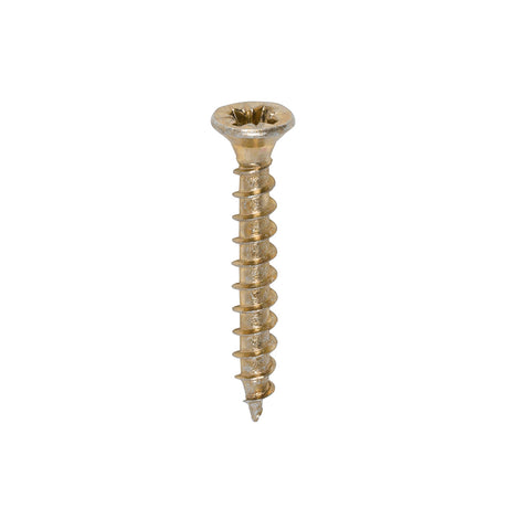 This is an image of Timco - Solo Chipboard & Woodscrews - PZ - Double Countersunk - Yellow 3.5 x 25mm - (200 PCS Box) 35025SOLOC